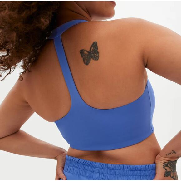 Girlfriend Collective Pamela Halter Bra black square neck T-back sport large - Picture 5 of 5